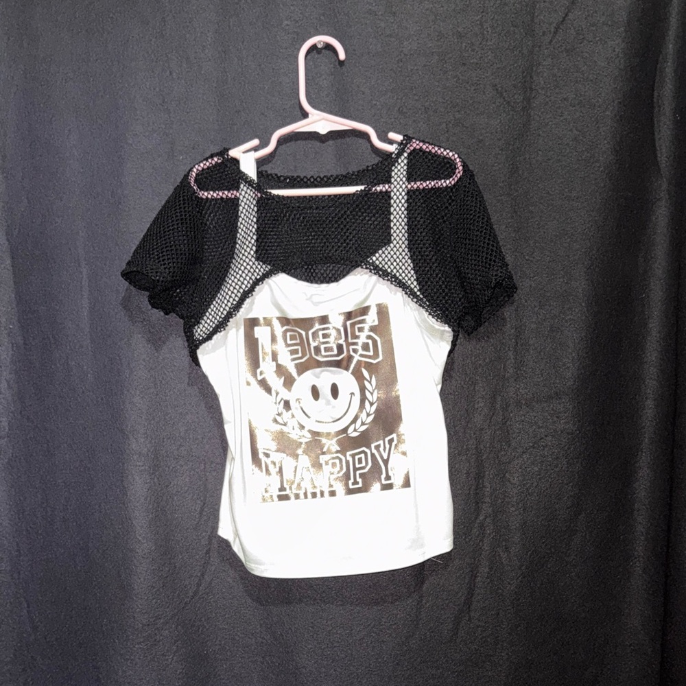 1995 Happy Graphic Tank with Black Mesh Layer
